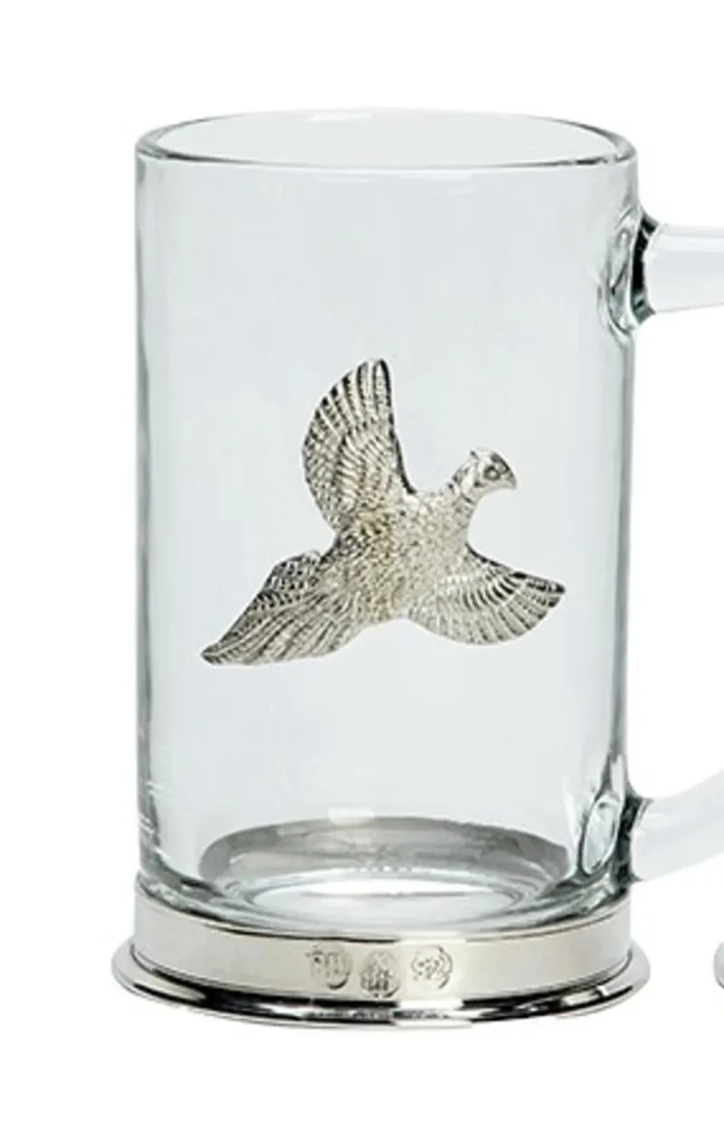 Bisley Walking Pheasant Glass Tankard